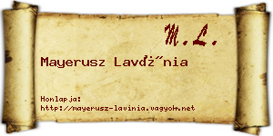 Mayerusz Lavínia névjegykártya